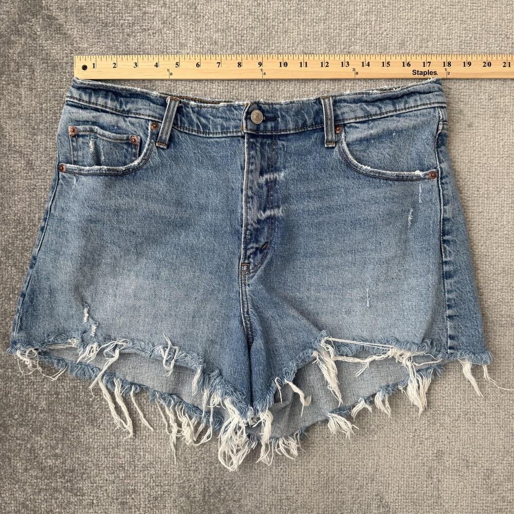 Abercrombie & Fitch Shorts Womens 16 Blue 90s Relaxed Cutoff High Rise Denim - Picture 4 of 7